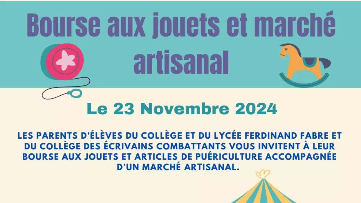 Bourse aux jouets, matériel de puériculture, marché artisanal 