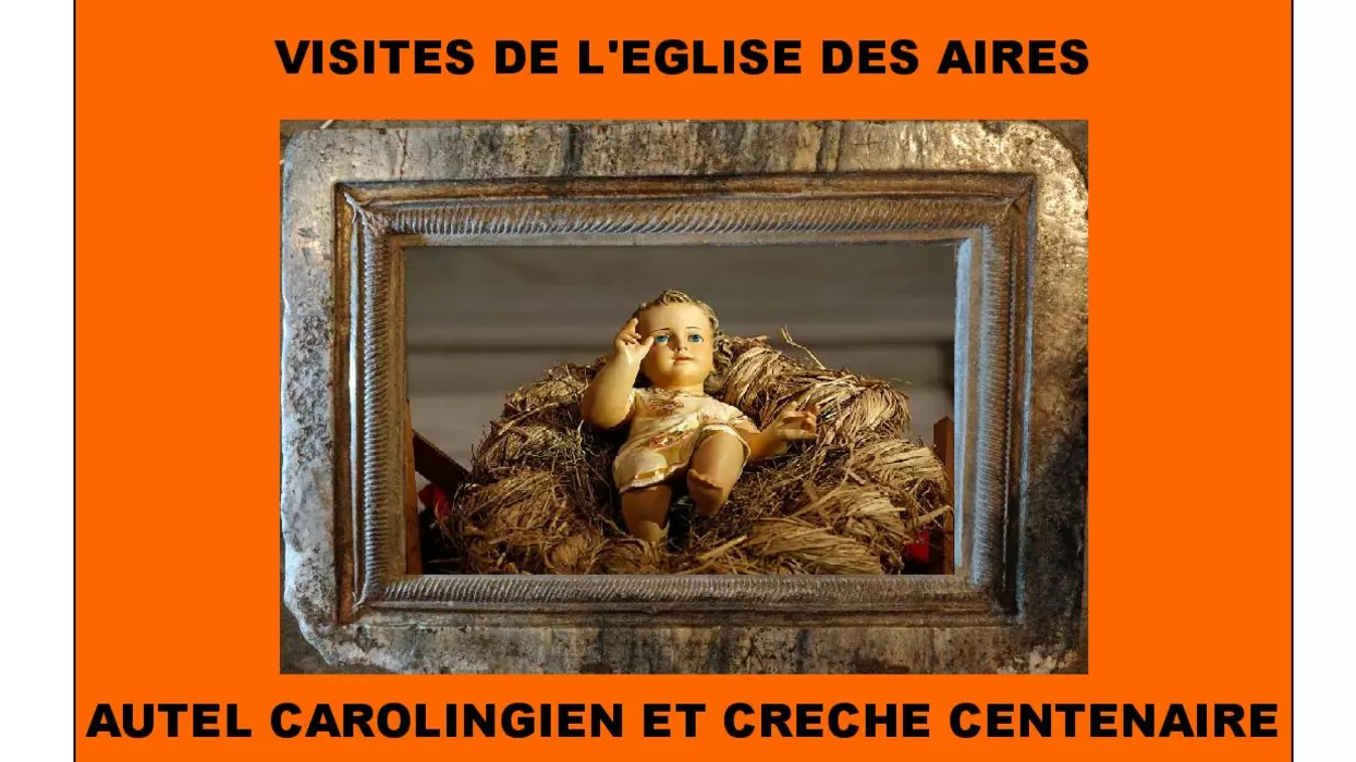 Visite de l'église, autel carolingien et crèche centenaire